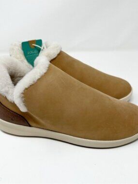 Olukai Women's Malua Hulu Shearling Booties Boots Tan Slip On Size 8.5